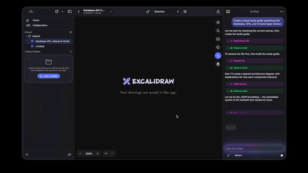 ExcalidrawZ AI chat editing a drawing